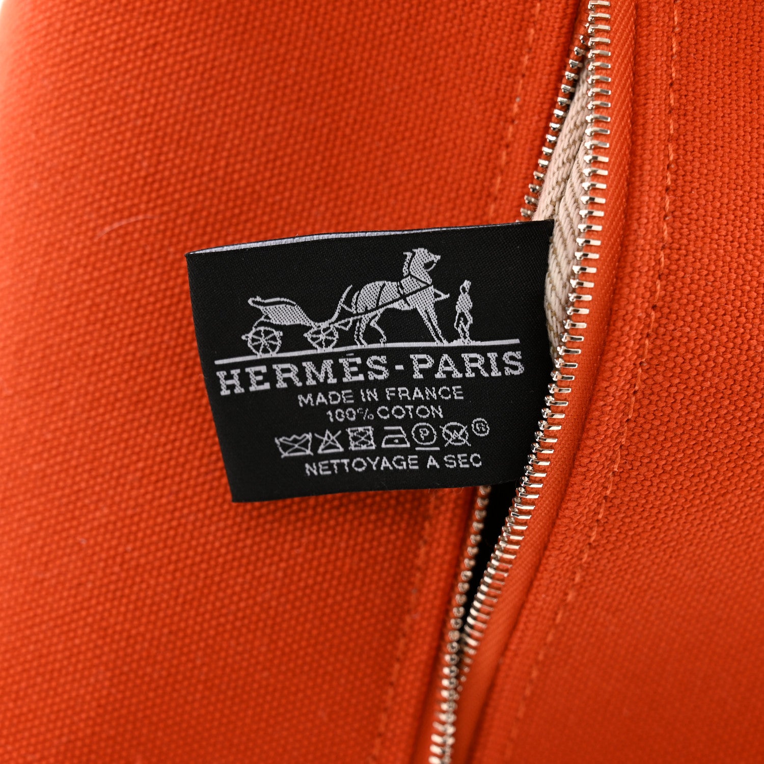 Hermes Canvas Large Bride-A-Brac Pouch Orange Feu Burgundy 6 of 6