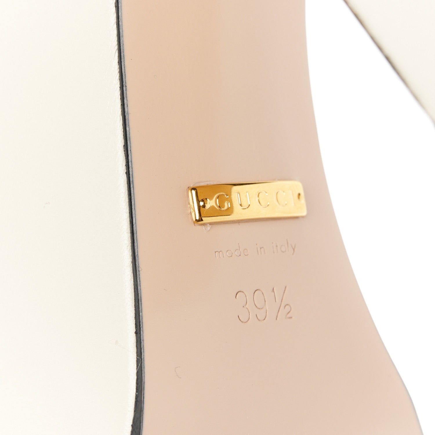 Gucci Nappa Charlotte Horsebit 40/135mm Platform Sandals 39.5 Mystic White 6 of 9