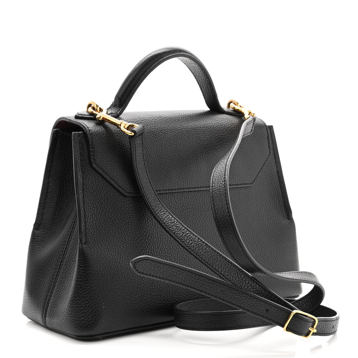 Small Classic Grain Calfskin Mini Seaton Black