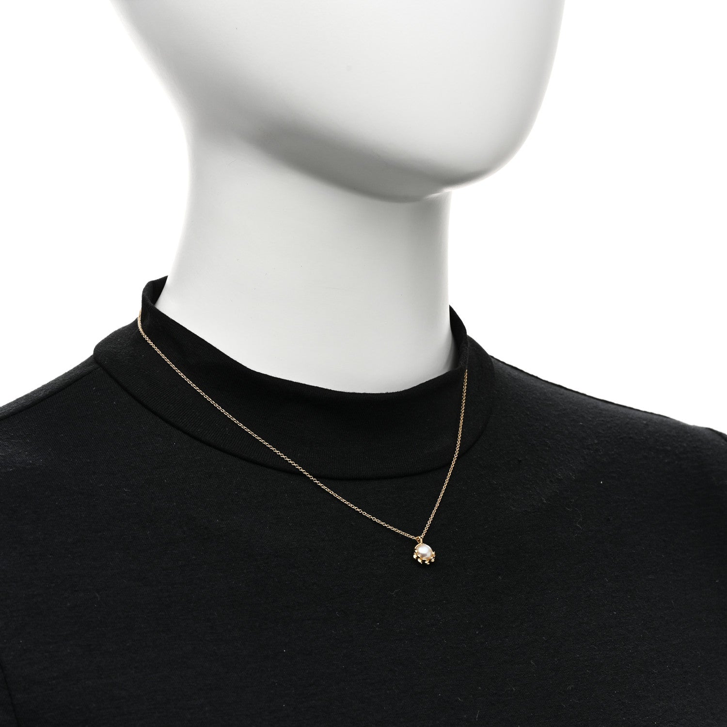 Tiffany 18K Yellow Gold Cultured Pearl Paloma Picasso Olive Leaf Pendant Necklace 2 of 6