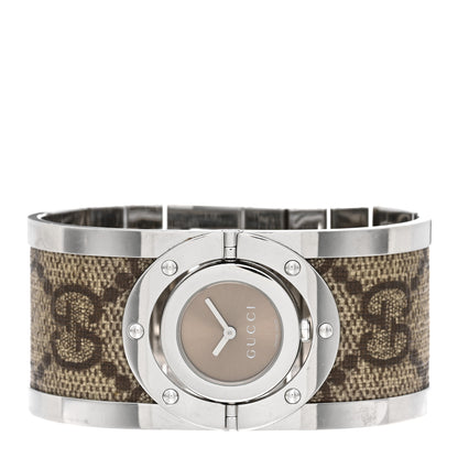 Gucci Stainless Steel Canvas 33mm Twirl Monogram Quartz Watch Brown 2 of 4