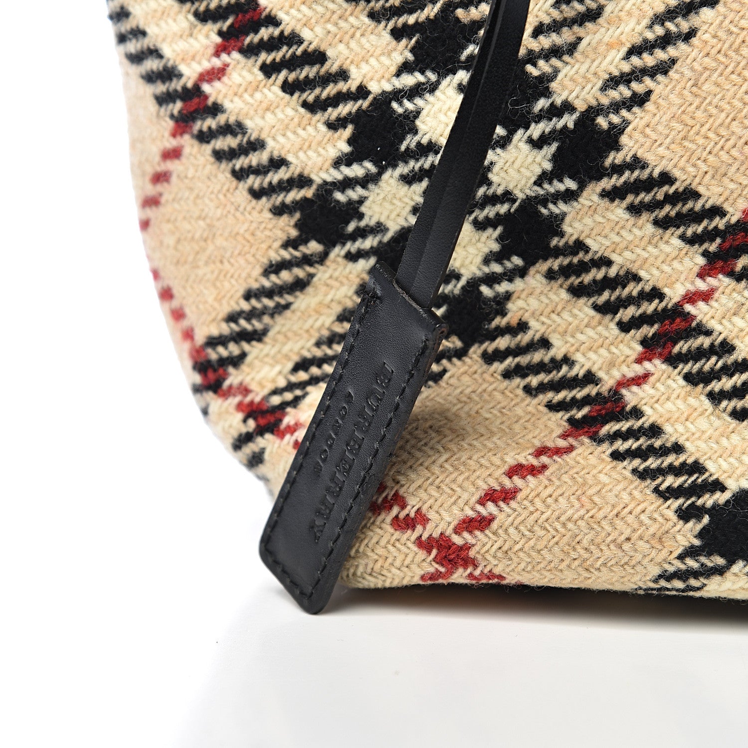 Burberry Wool Check Tote Beige 7 of 10