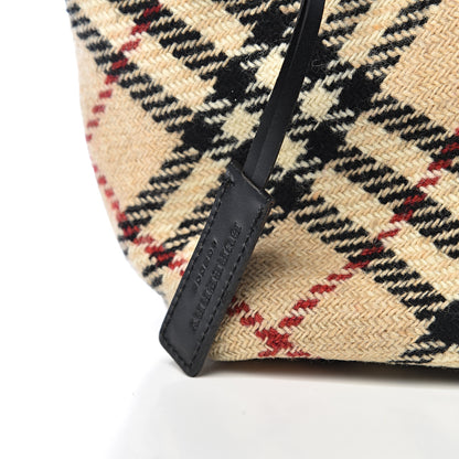 Burberry Wool Check Tote Beige 7 of 10