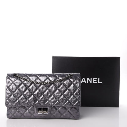 Chanel Metallic Aged Calfskin Quilted 2.55 Reissue 227 Flap Dark Silver 10 of 10