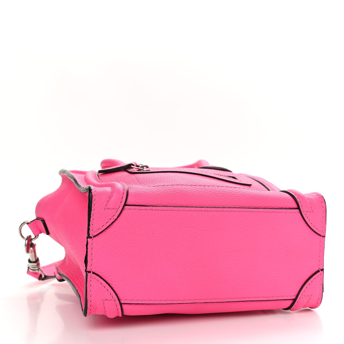 Drummed Calfskin Nano Luggage Fluo Pink