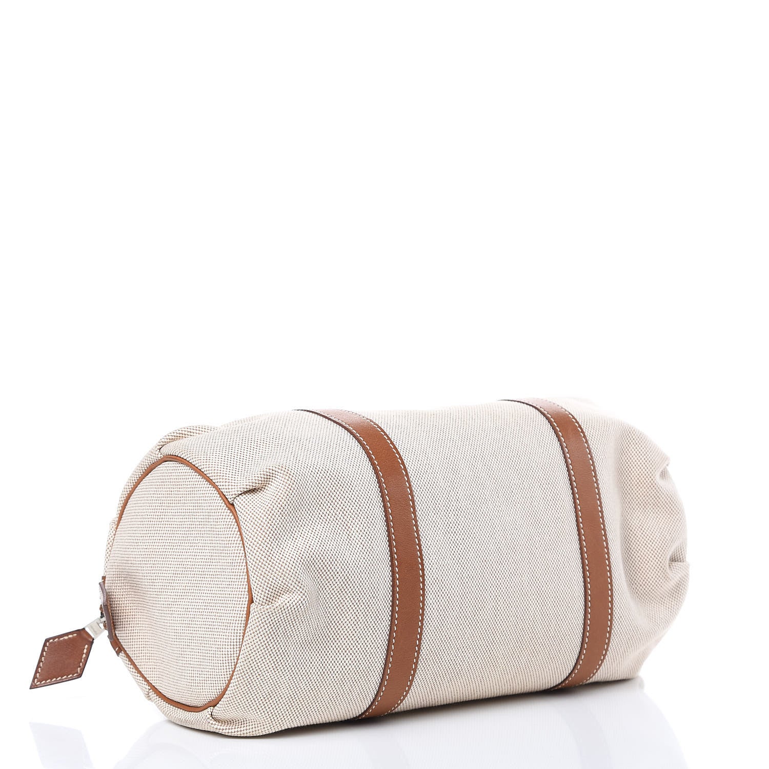 Hermes Toile Natural Barenia Polochon Mademoiselle Bag 4 of 12