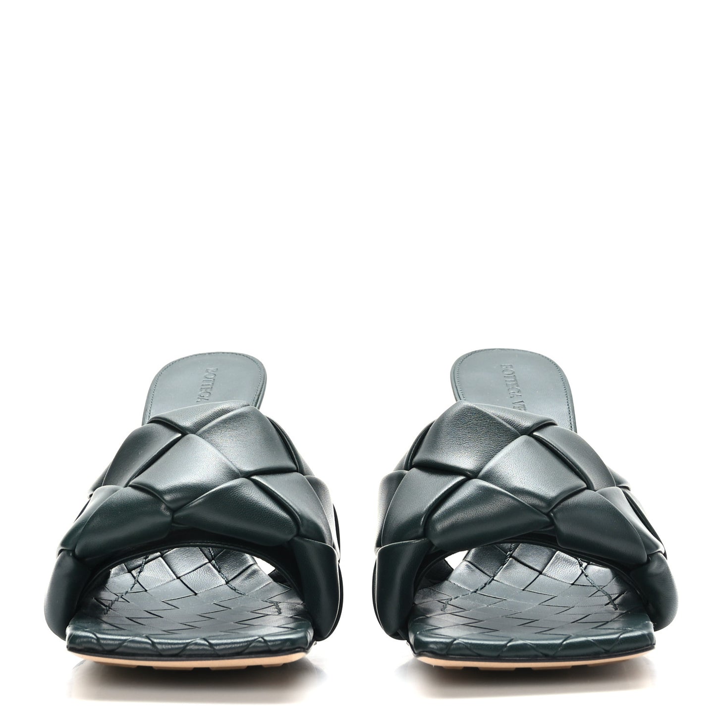 Nappa Maxi Intrecciato Lido 90mm Mule Sandals 38.5 Inkwell
