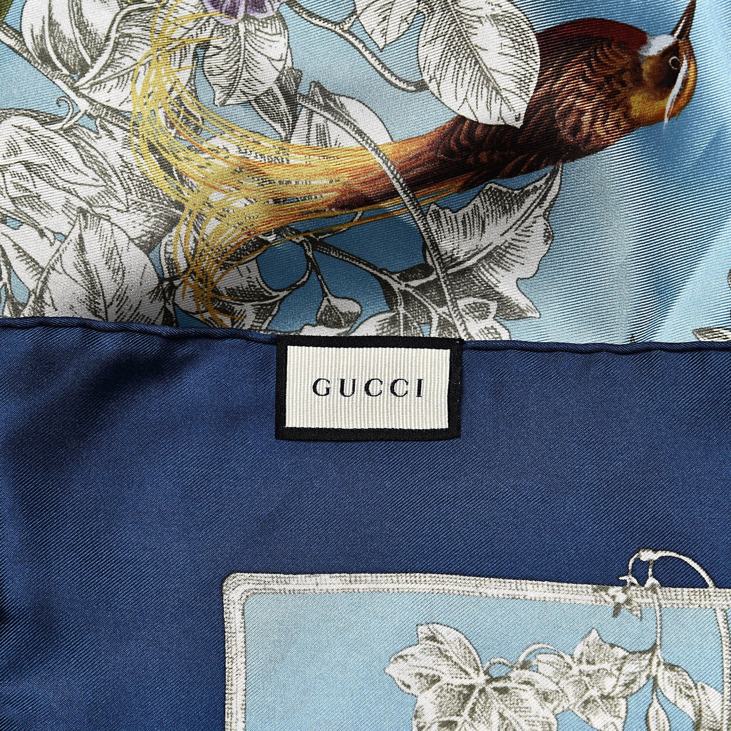 Gucci Silk Twill Wondergardenia Square Scarf Bluette 4 of 5