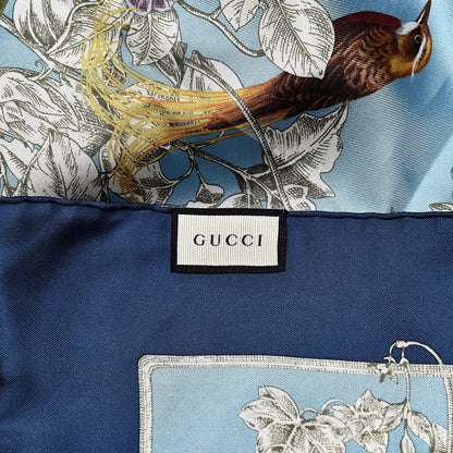 Gucci Silk Twill Wondergardenia Square Scarf Bluette 4 of 5