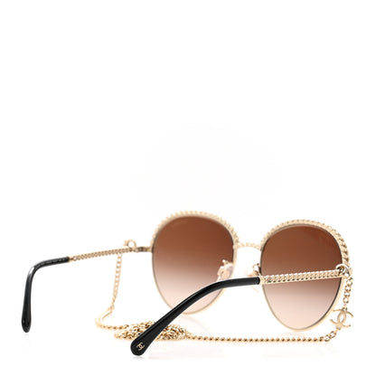 Chanel Metal Chain Round Pantos Sunglasses 4242 Brown 4 of 7