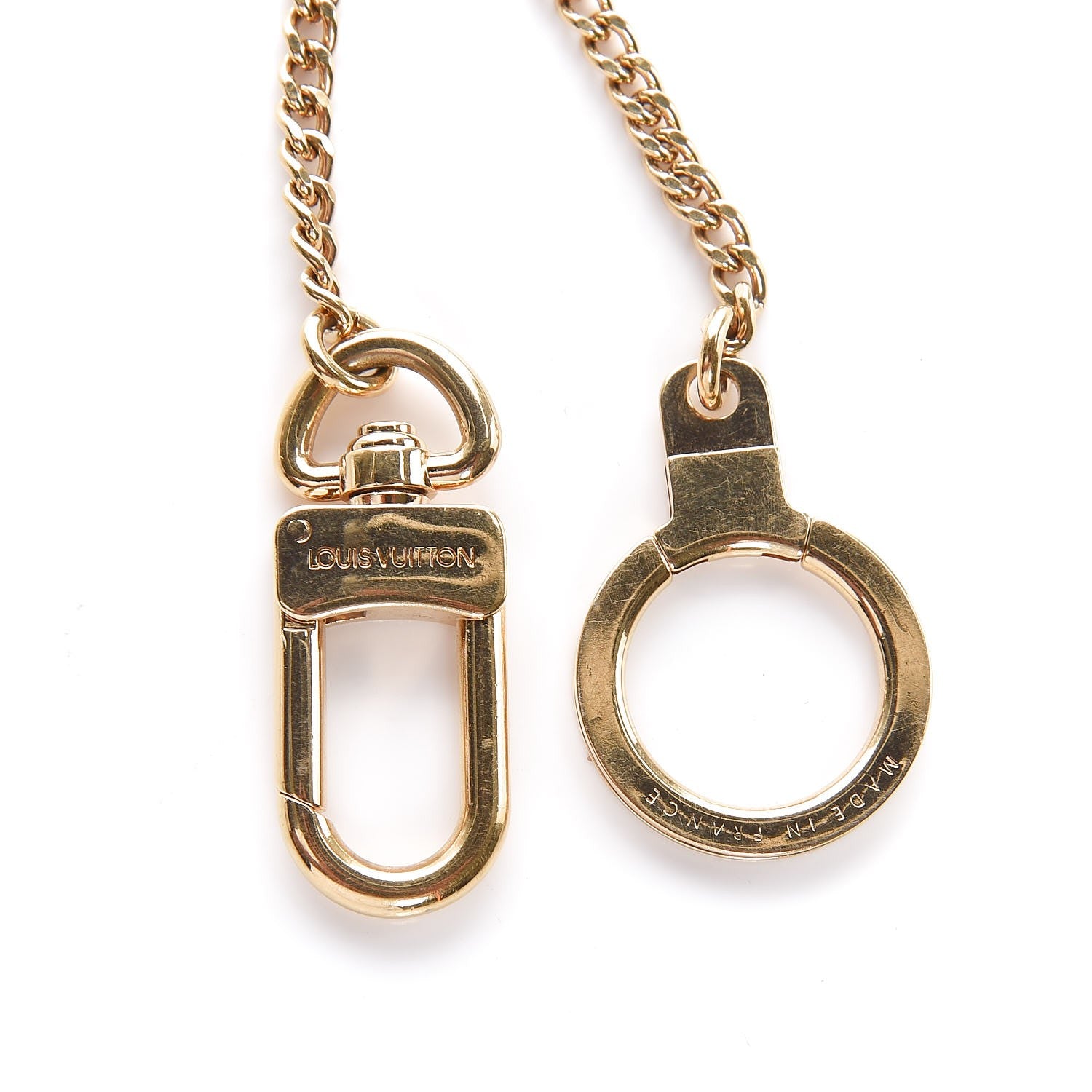 Louis Vuitton Metal Pochette Extender Key Ring Chain Gold 3 of 4