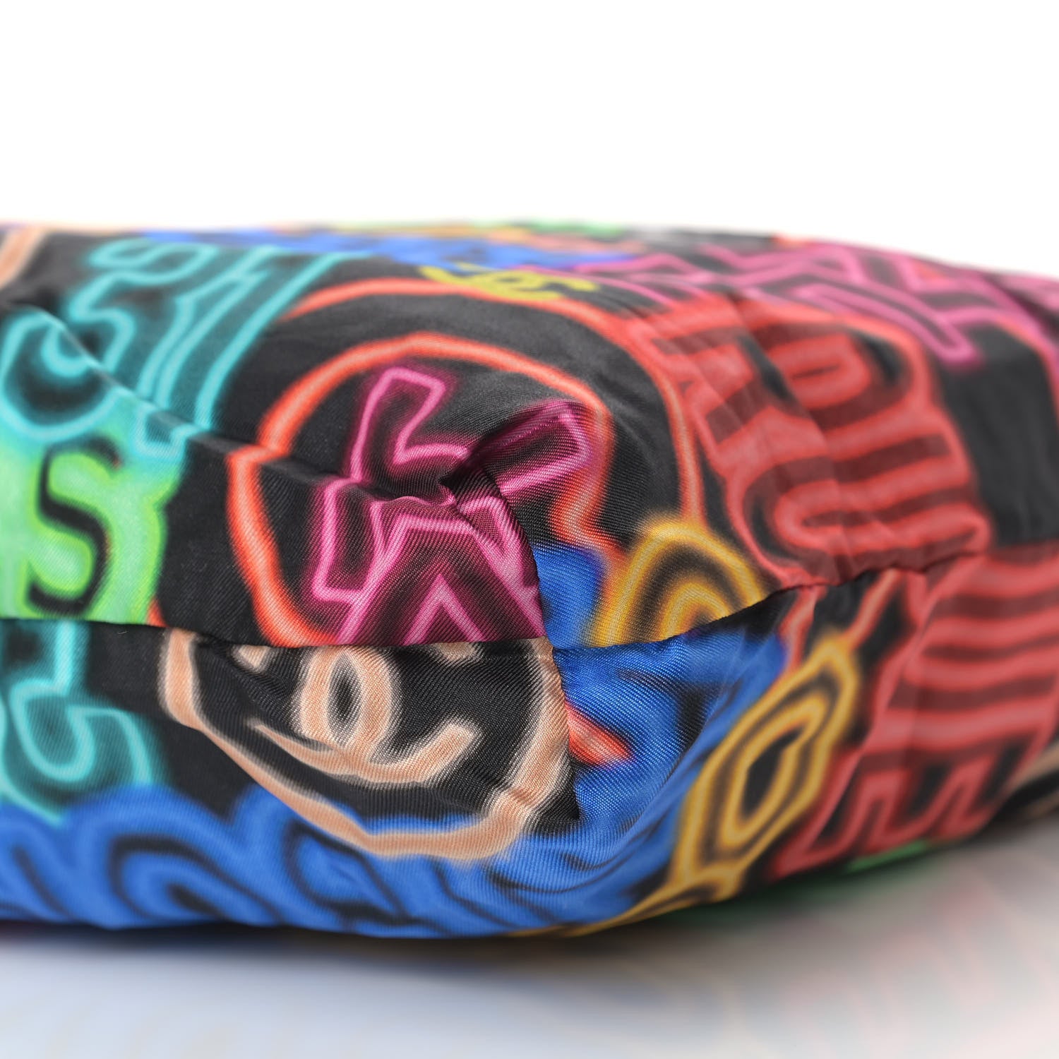 Chanel Caviar Fabric Graffiti Foldable Tote Bag With Chain Black Multicolor 17 of 18