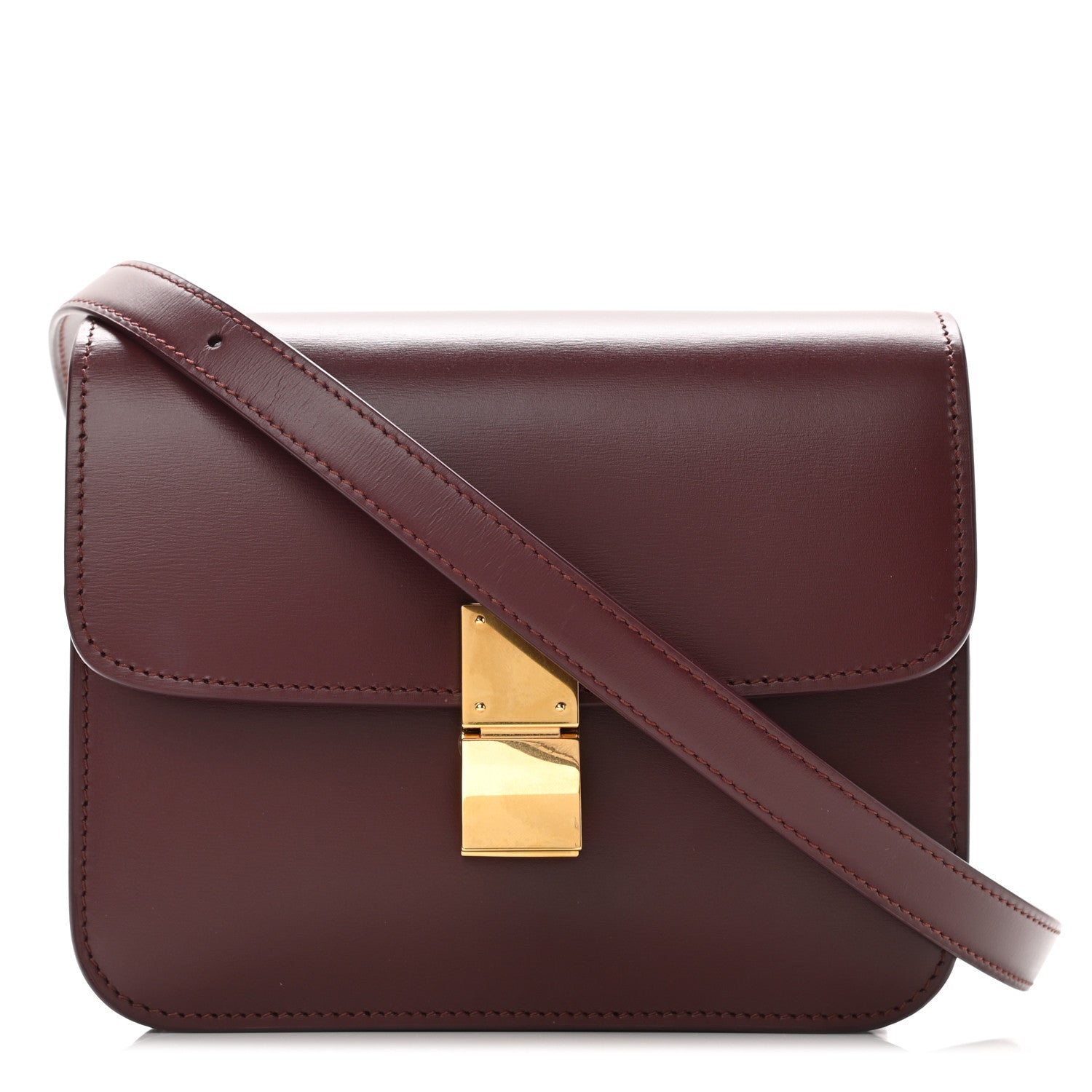 Celine Box Calfskin Teen Classic Box Flap Bag Burgundy 1 of 10