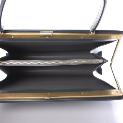 Celine Box Calfskin Medium Clasp Bag Dark Green 5 of 9