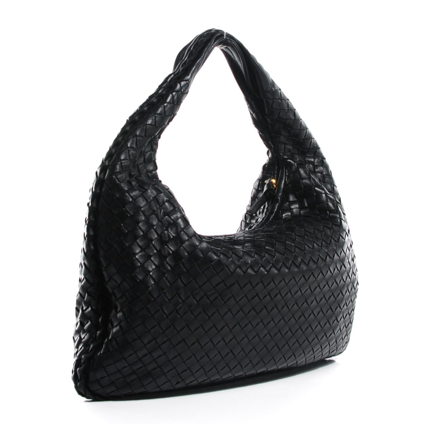 Nappa Intrecciato Medium Veneta Hobo Nero Black