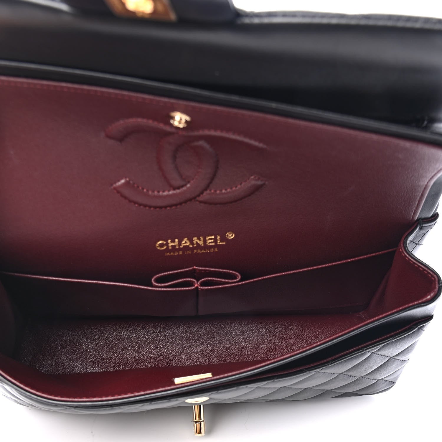 Chanel Lambskin Quilted Medium Double Flap Black 4 of 4