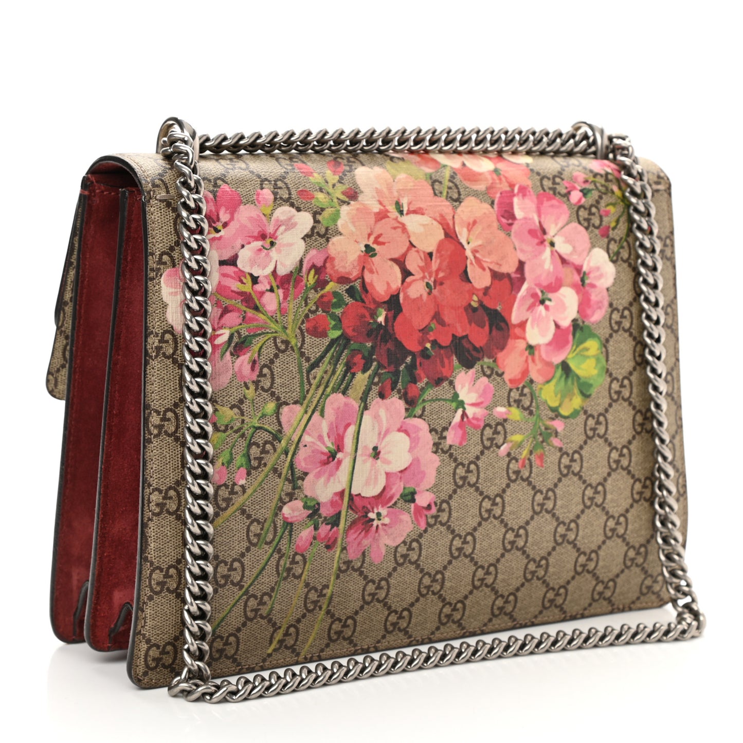 GG Supreme Monogram Blooms Medium Dionysus Shoulder Bag Beige Multicolor Dry Rose