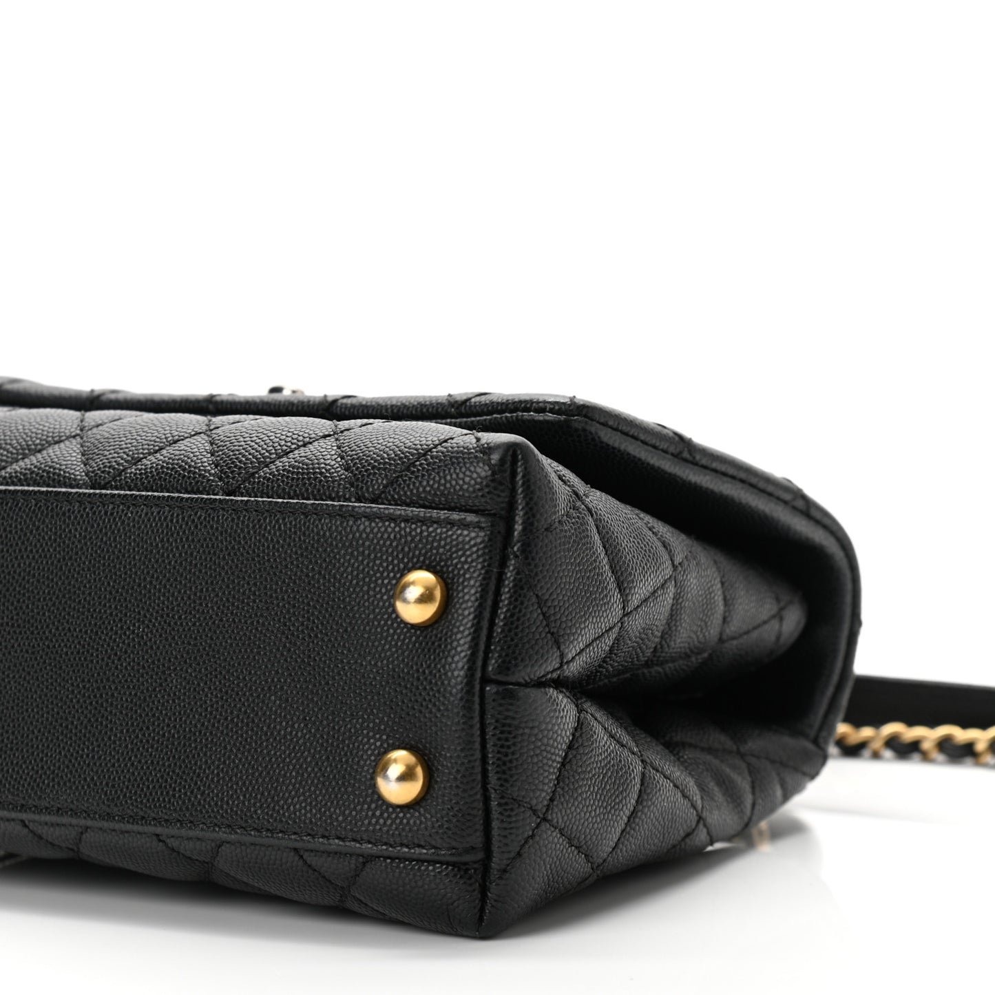 Caviar Quilted Mini Coco Handle Flap Black