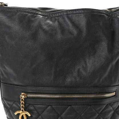 Chanel Caviar Lambskin Quilted Casual Style Hobo Black 8 of 12