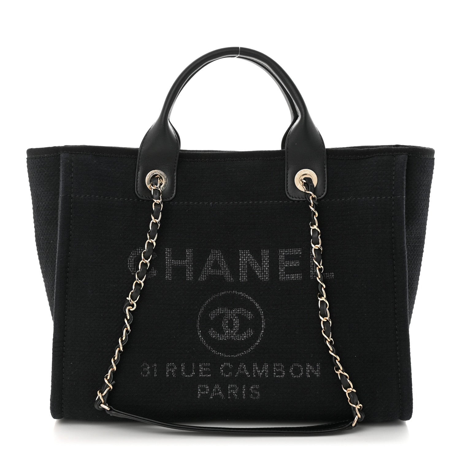 Chanel Mixed Fibers Small Deauville Tote Black 1 of 10
