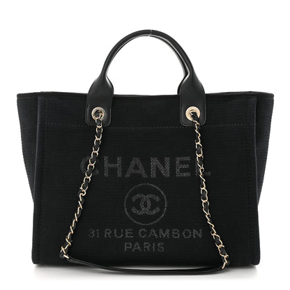 Chanel Mixed Fibers Small Deauville Tote Black 1 of 10