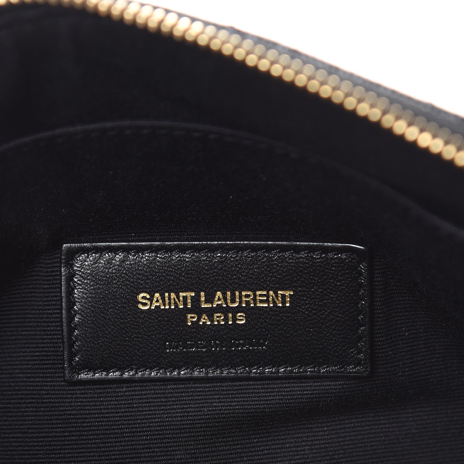 Saint Laurent Grain De Poudre Chevron Monogram Bill Pouch Black 6 of 12