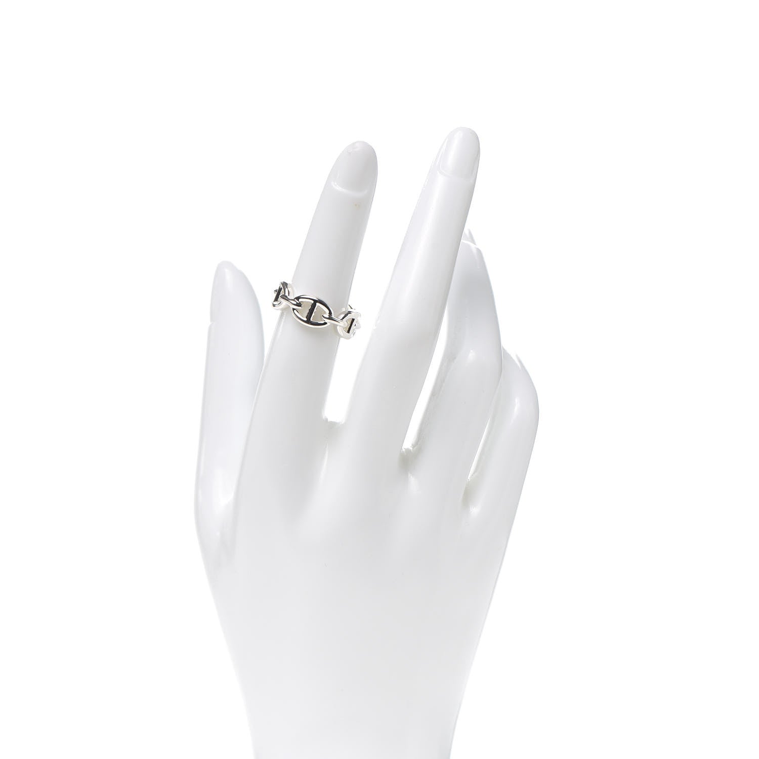 Hermes Sterling Silver PM Chaine d'Ancre Enchainee Band Ring 51 5.75 2 of 7