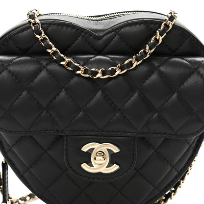 Chanel Lambskin Quilted CC In Love Heart Bag Black 8 of 10