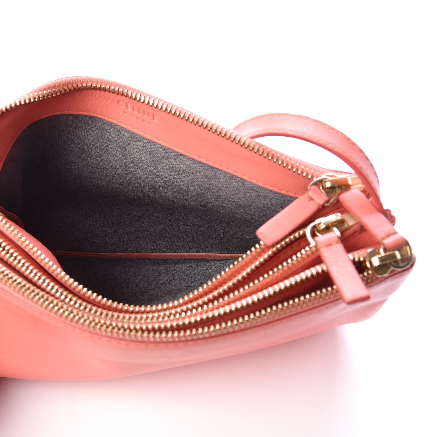 Celine Lambskin Small Trio Crossbody Bag Lipstick 5 of 13