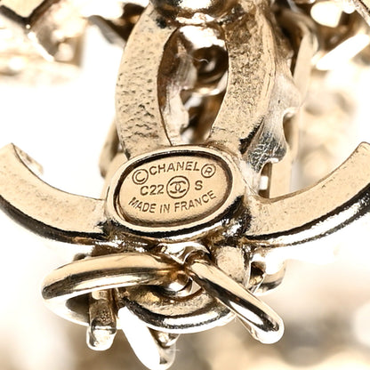 Chanel Crystal Star 5 Drop CC Earrings Gold 4 of 4
