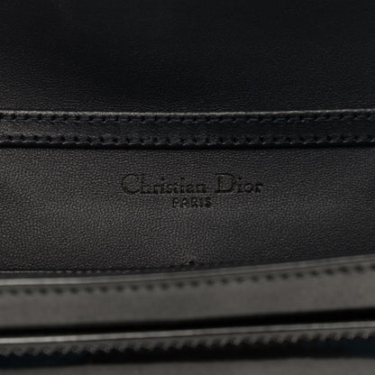 Christian Dior Metallic Patent Micro-Cannage Diorama Wallet on Chain Pouch Black 8 of 8