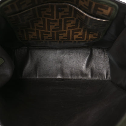 Fendi Camoscio Glazed Fabric FF 1974 Large Peekaboo X-Lite Amazzonia Mogano Panna 5 of 8