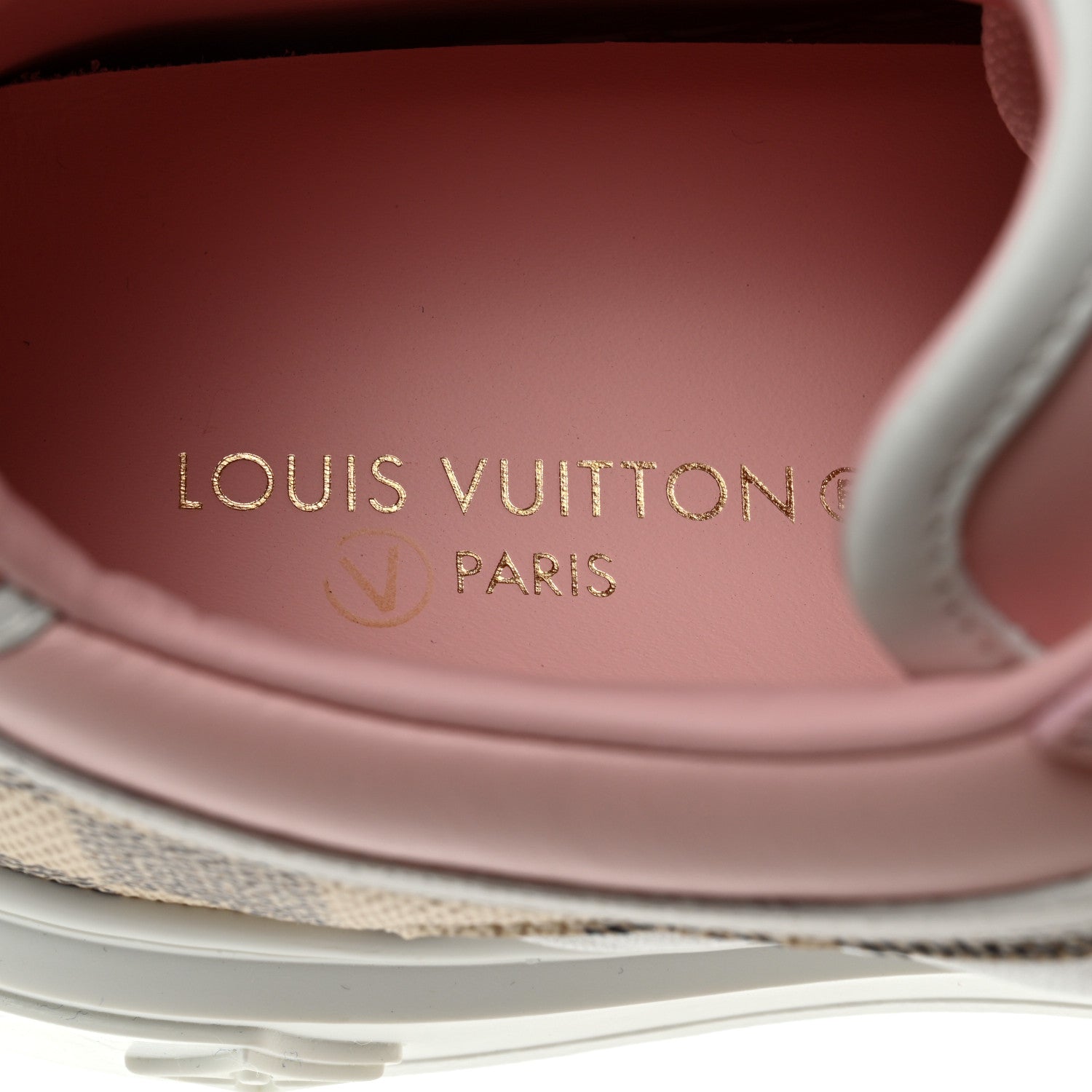 Louis Vuitton Monogram Embossed Calfskin Damier Azur Time Out Sneakers 37 Rose Clair Pink 4 of 10