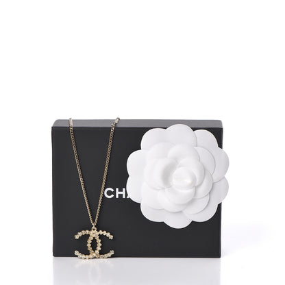 Chanel Crystal CC Pendant Necklace Gold 5 of 5