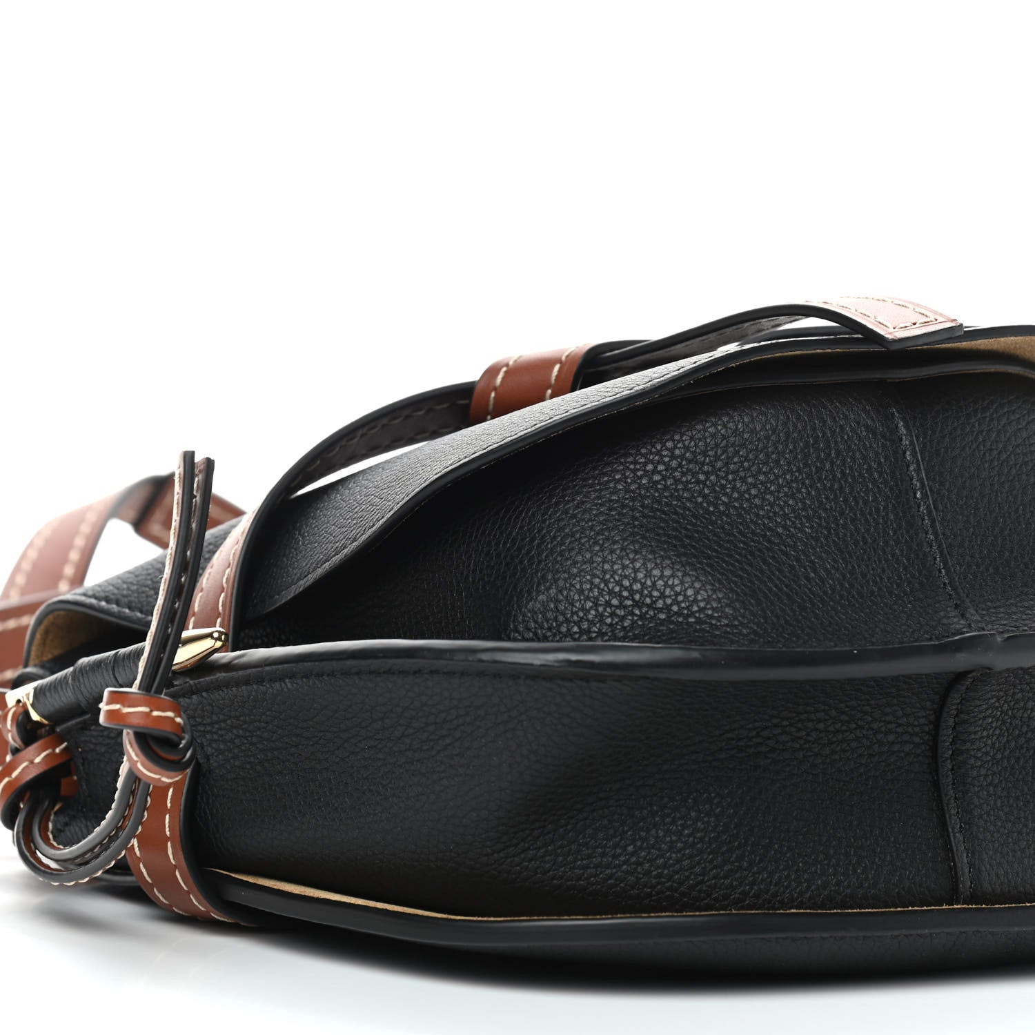 Loewe Grained Calfskin Small Gate Crossbody Bag Pecan Black 7 of 8