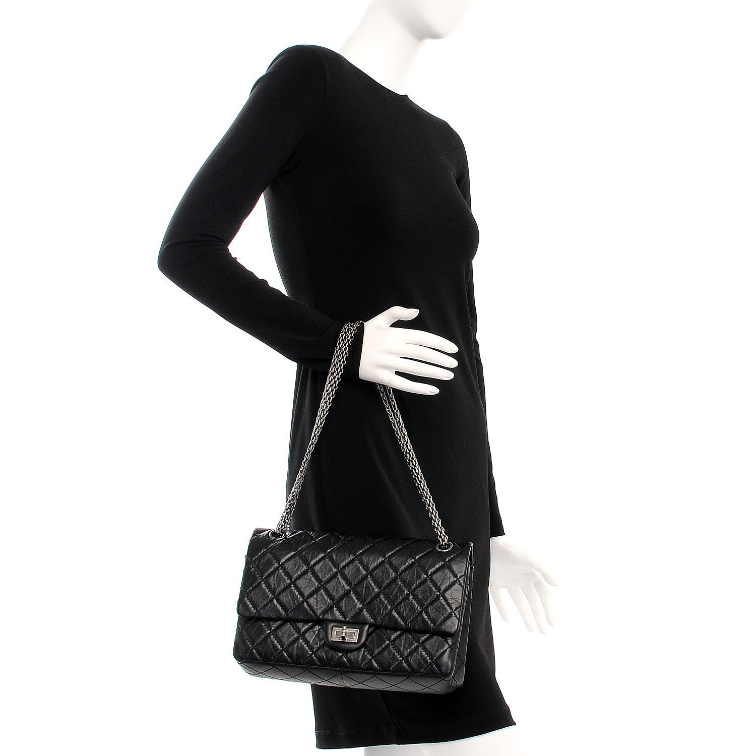 Chanel Aged Calfskin Quilted 2.55 Reissue 226 Flap Black 2 of 8