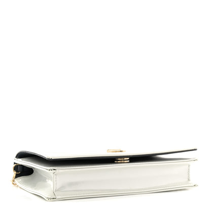 Christian Dior Patent Micro-Cannage Diorama Wallet on Chain Pouch White 4 of 9
