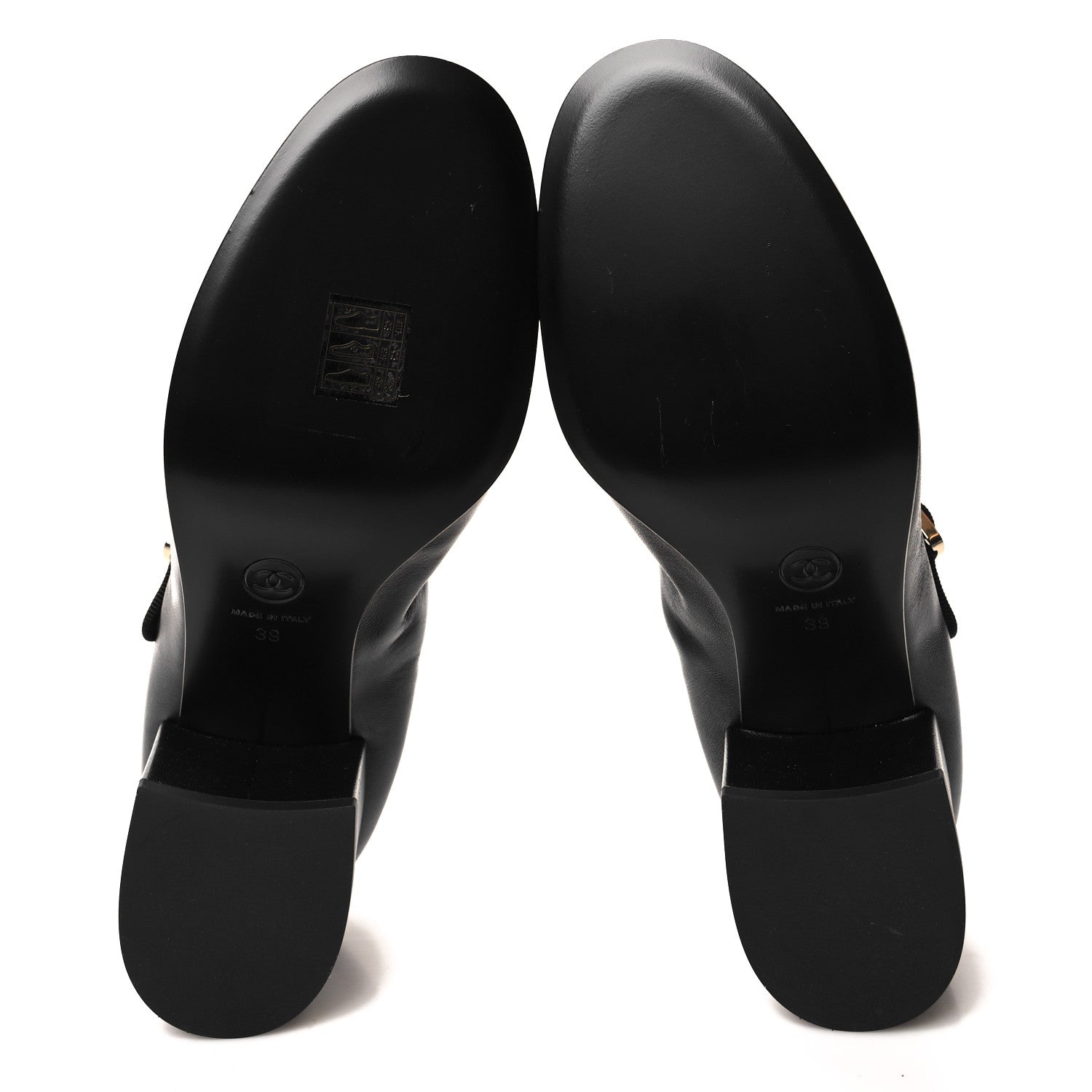 Chanel Lambskin Mary Jane Charm Pumps 39 Black 5 of 7