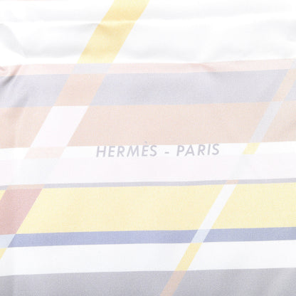 Hermes Silk Photo Finish Scarf 90 Gris Perle Beige Rose Rose Pale 4 of 6