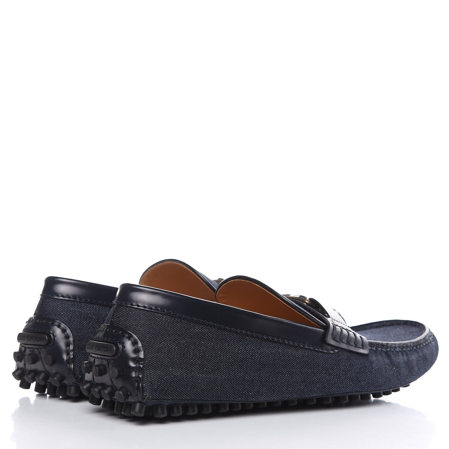 Louis Vuitton Denim Mens Hockenheim Moccasin Loafers 9 Marine 5 of 9