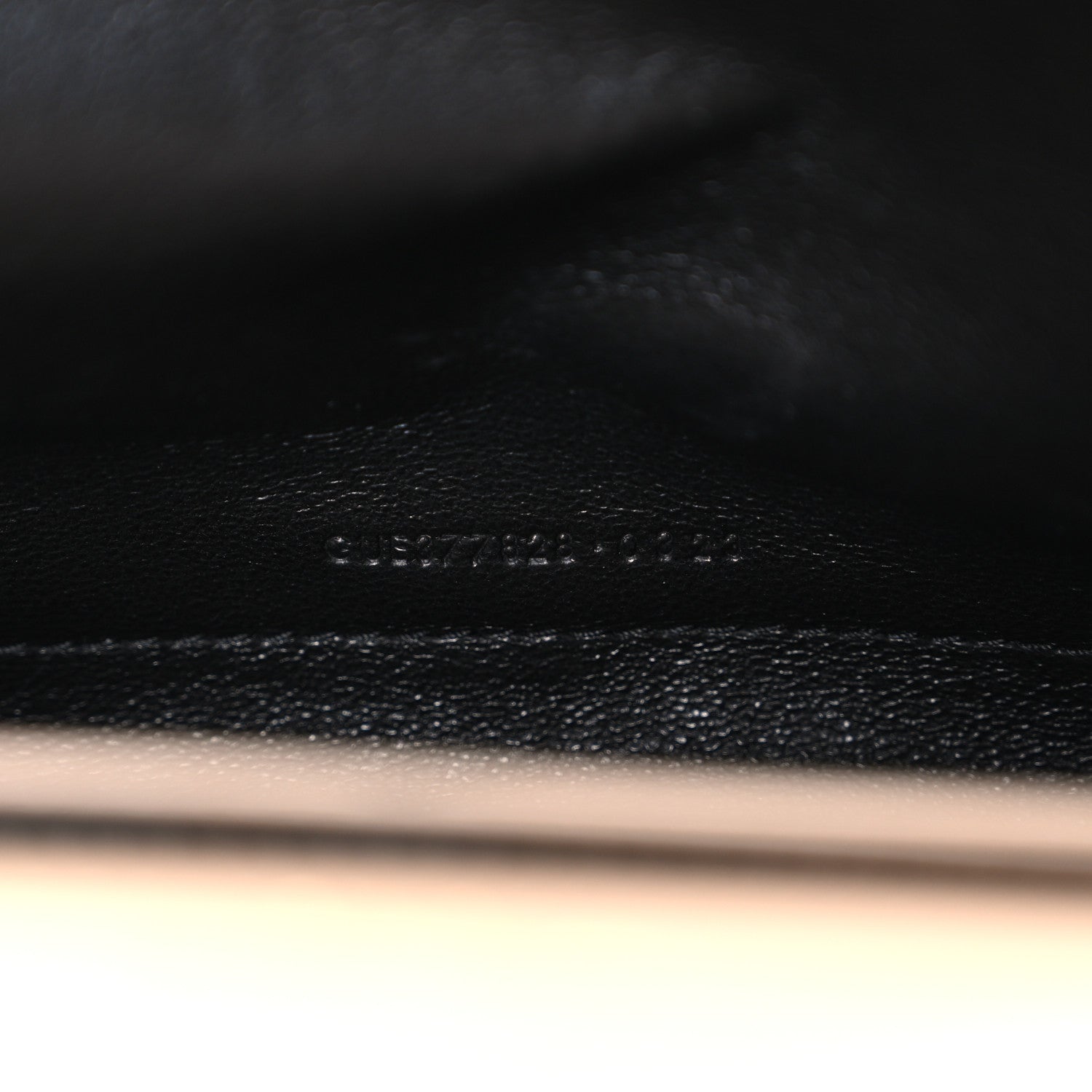 Saint Laurent Grain De Poudre Matelasse Chevron Monogram Chain Wallet Dark Beige 8 of 12