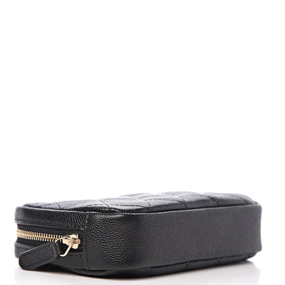 Chanel Caviar Quilted Small Curvy Pouch Cosmetic Case Black 4 of 7