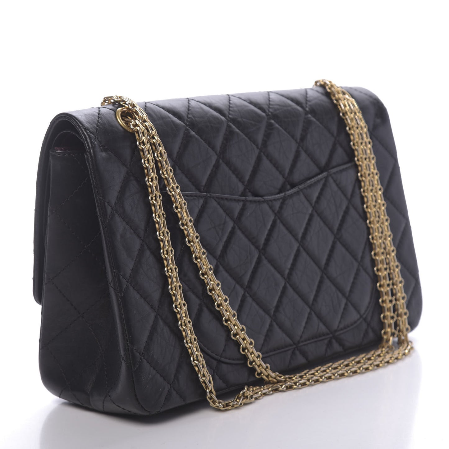 Aged Calfskin Quilted 2.55 Reissue 227 Flap Black