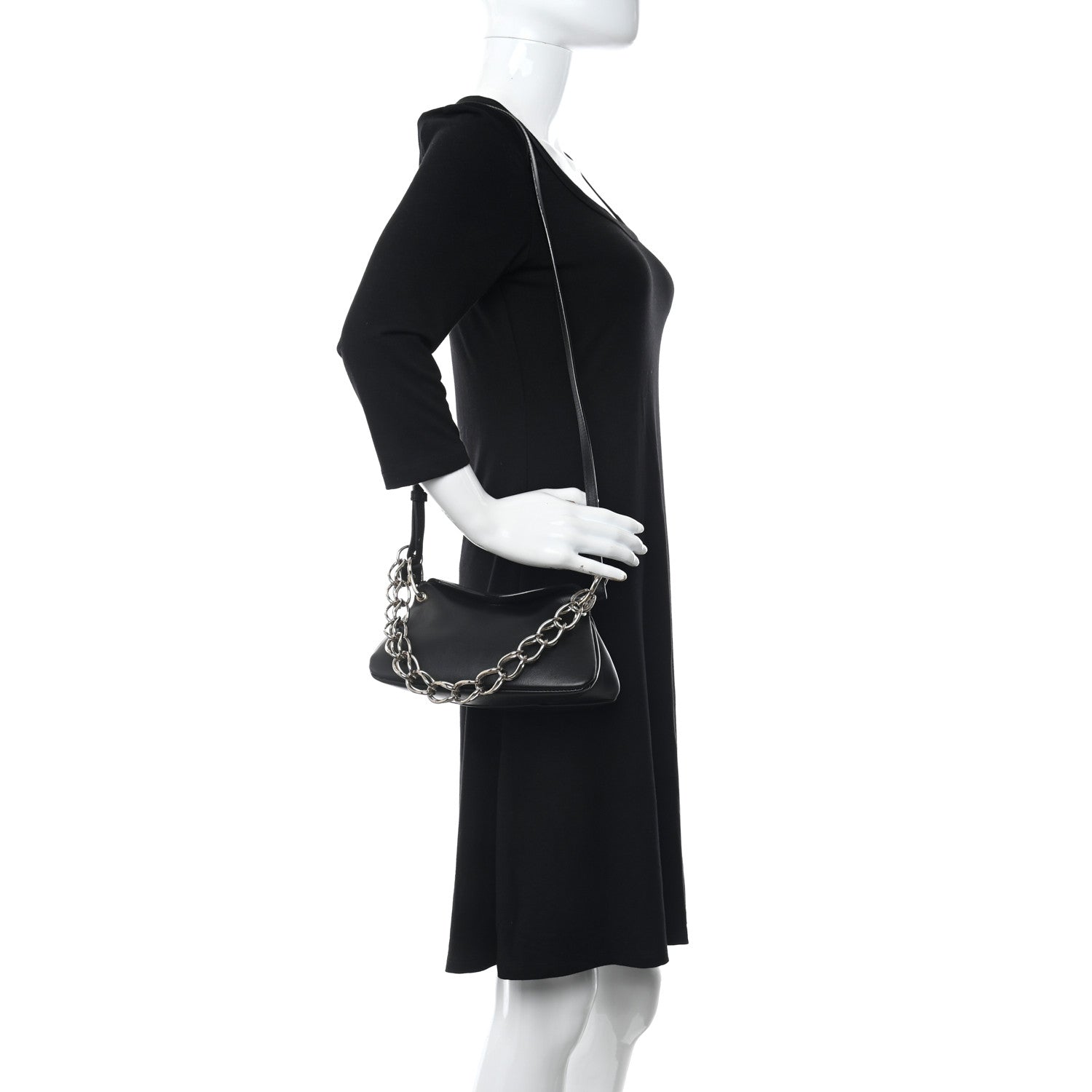 Chloe Shiny Calfskin Mini Juana Shoulder Bag Black 2 of 10