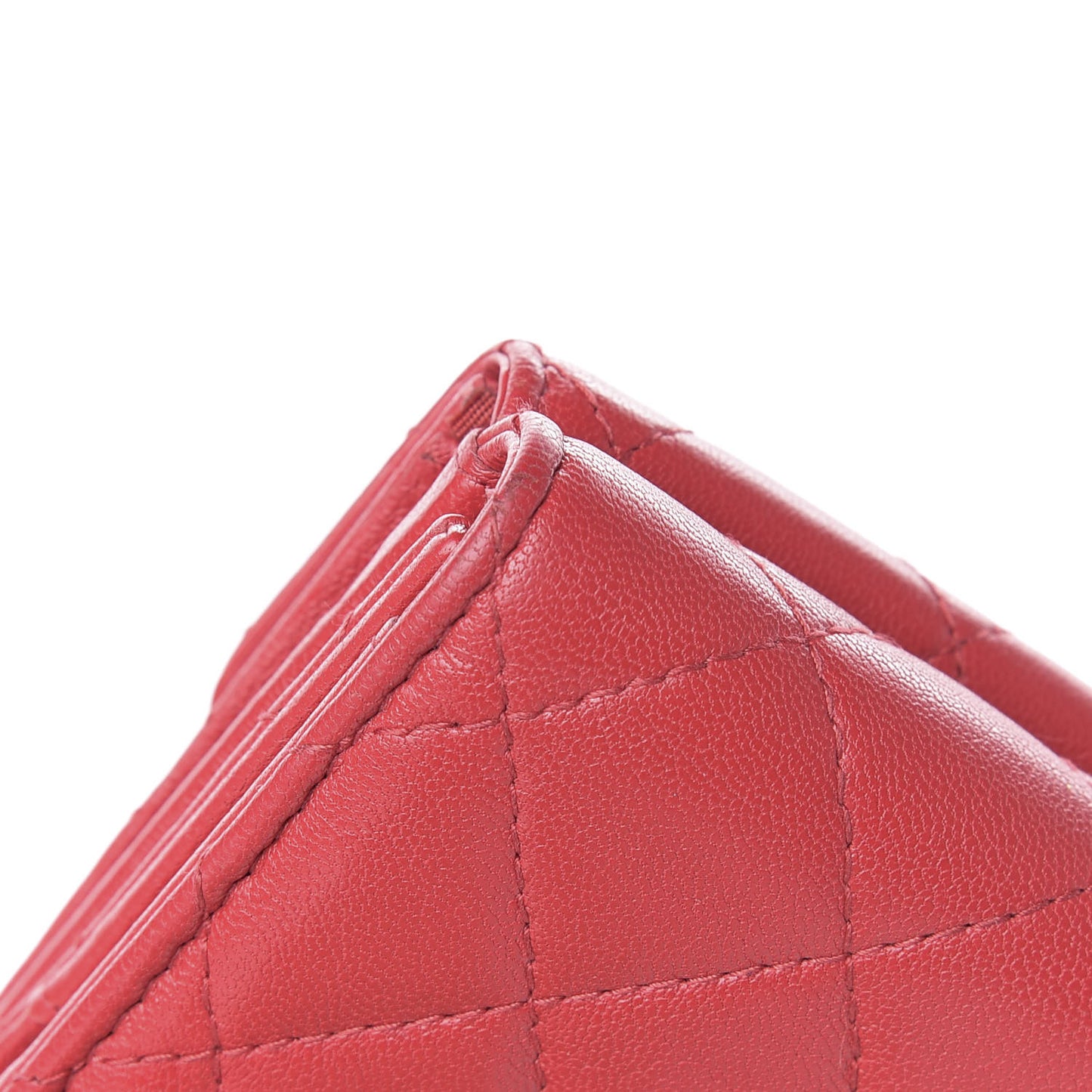 Lambskin Quilted Small 19 Flap Wallet Red
