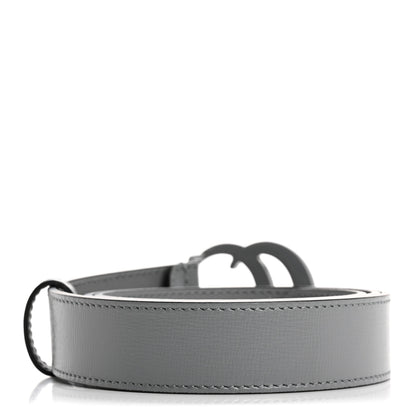 Gucci Azalea Calfskin Enamel Monochrome Double G 30mm Belt 85 34 Deep Grey 2 of 5