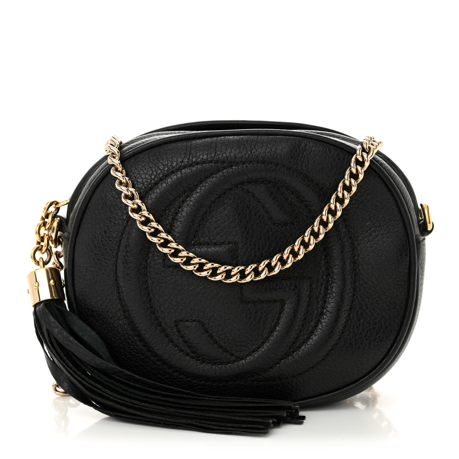 Gucci Pebbled Calfskin Mini Soho Chain Bag Black 1 of 11