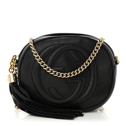 Gucci Pebbled Calfskin Mini Soho Chain Bag Black 1 of 11