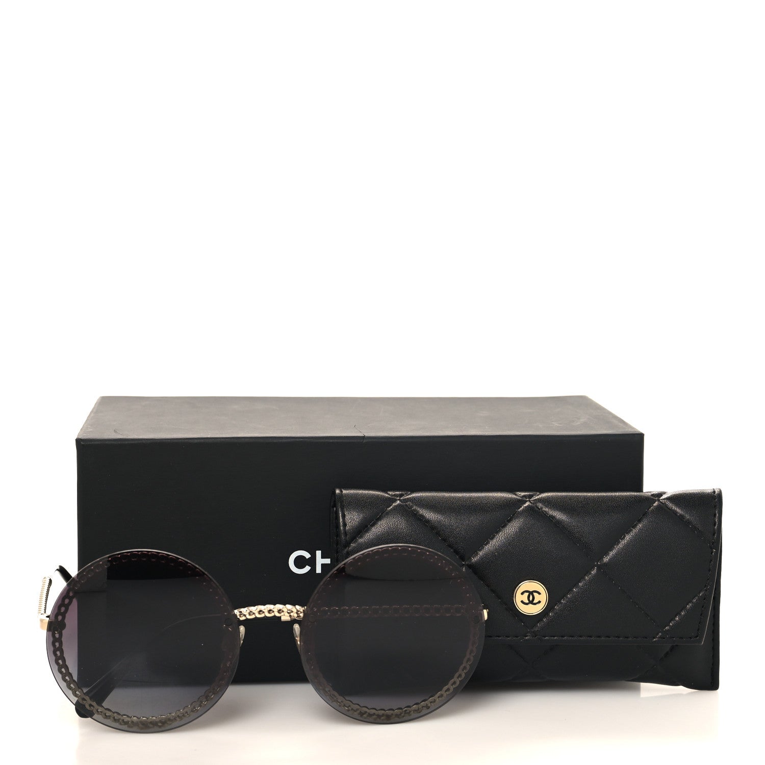 Chanel Round Chain Sunglasses 4245 Gold 7 of 7