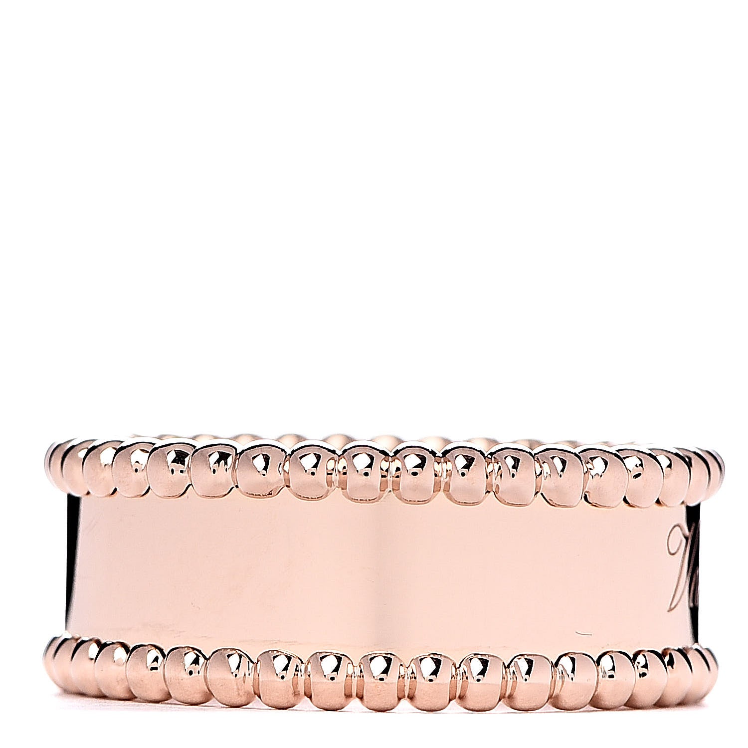 Van Cleef & Arpels 18K Rose Gold Perlee Signature Ring 52 6 3 of 5